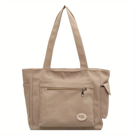 Canvas Shoulder Bag Large Capacity Tote Bag For Work School Travel
