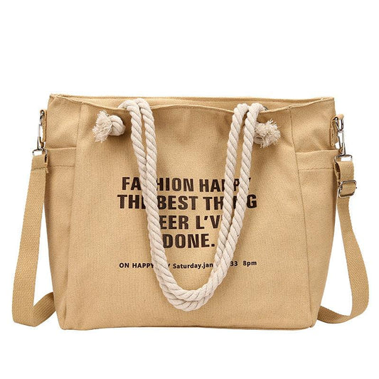 Vintage Canvas Shoulder Bag Women's Casual Retro Handbag & Satchel Purse