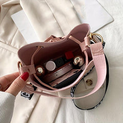 Crocodile Pattern Bucket Bag PU Crossbody Bag for Women