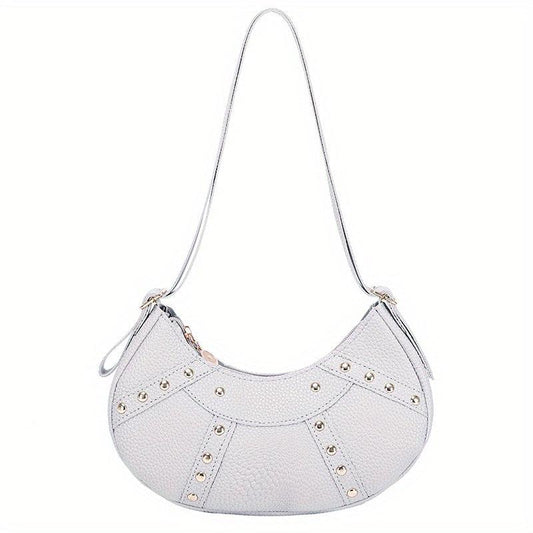 Solid Underarm Bag Casual PU Innovative Moon Bag Women's Shoulder & Handbag