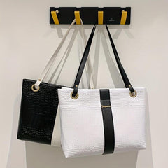 Crocodile Embossed Tote Bag Large Capacity Shoulder Bag