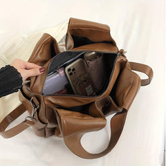 Large Capacity Soft Hobo Bag PU Leather Tote Bag Women's Shoulder Handbag
