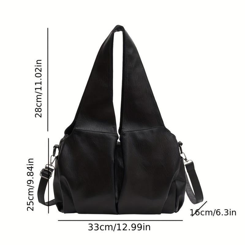 Large Capacity Soft Hobo Bag PU Leather Tote Bag Women's Shoulder Handbag