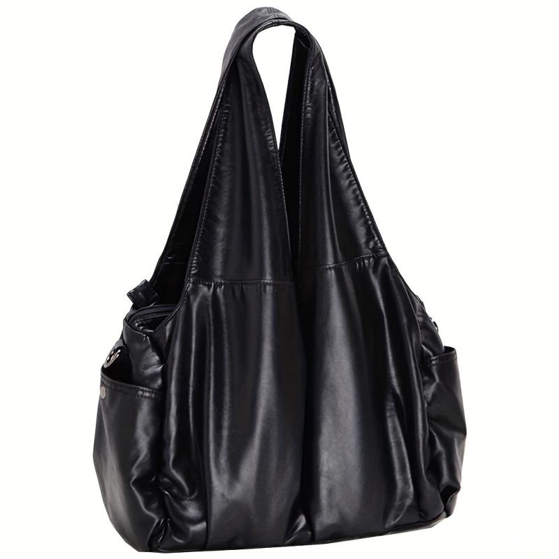 Large Capacity Soft Hobo Bag PU Leather Tote Bag Women's Shoulder Handbag