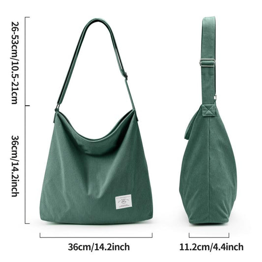 Corduroy Shoulder Bag Large Capacity Crossbody Bag