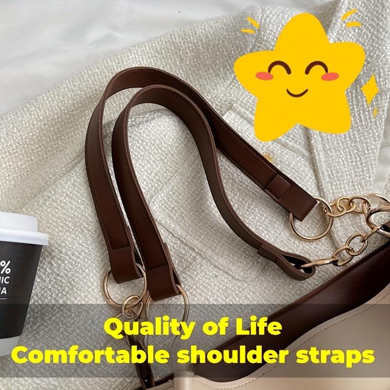 Large Capacity PU Leather Tote Bag Textured Shoulder Bag