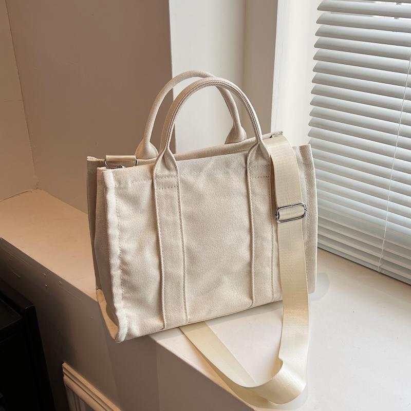Solid Tote Bag Large Capacity Crossbody Bag Reusable Shopping Bag