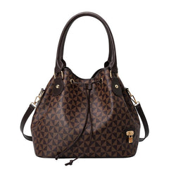 Argyle Pattern Drawstring Bucket Bag Crossbody Bag