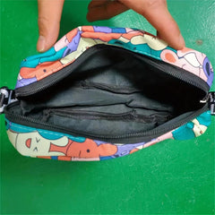 Bunny Print Crossbody Bag Zipper Square Purse Shoulder Bag For Girls Women