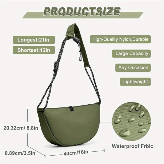 Large Capacity Nylon Crossbody Bag for Outdoor