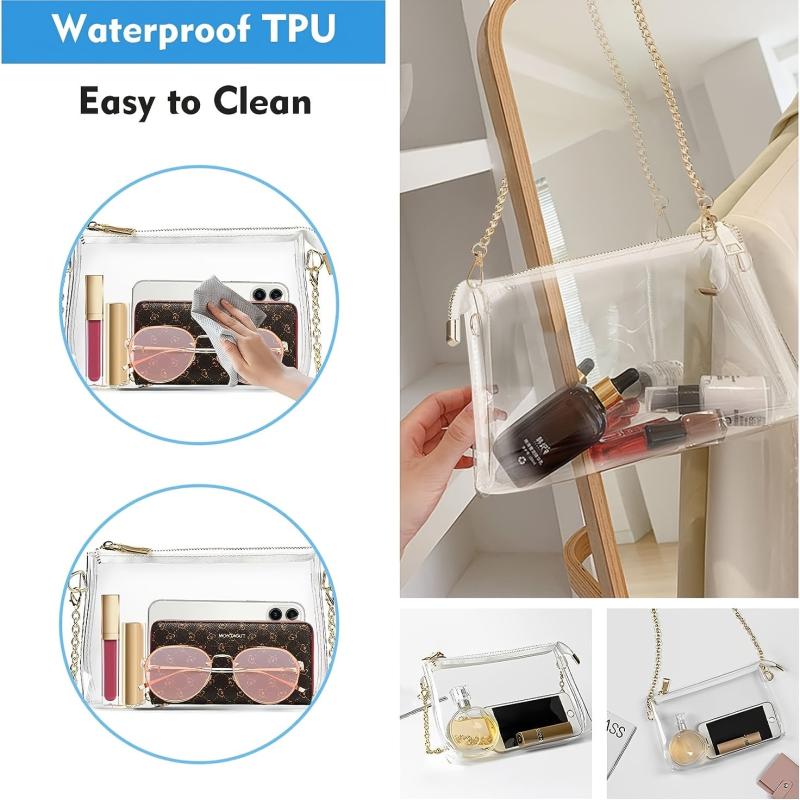 Clear Stadium Approved Crossbody Bag Zipper Closure