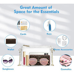 Clear Stadium Approved Crossbody Bag Zipper Closure