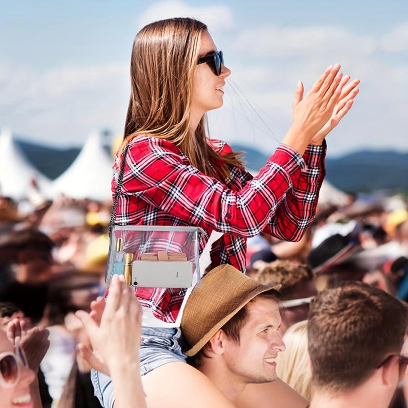 Clear Stadium Approved Crossbody Bag Zipper Closure