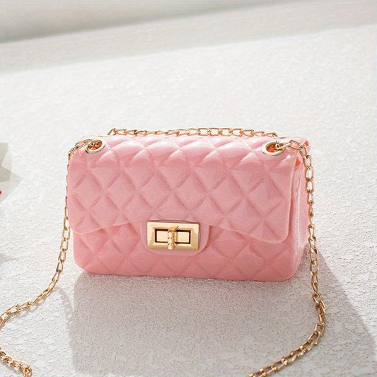 Quilted Jelly Crossbody Bag PVC Shoulder Bag Women's Handbag Purse