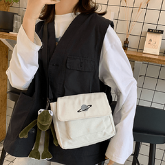 Canvas Shoulder Square Bag Women's Flap Crossbody Bag