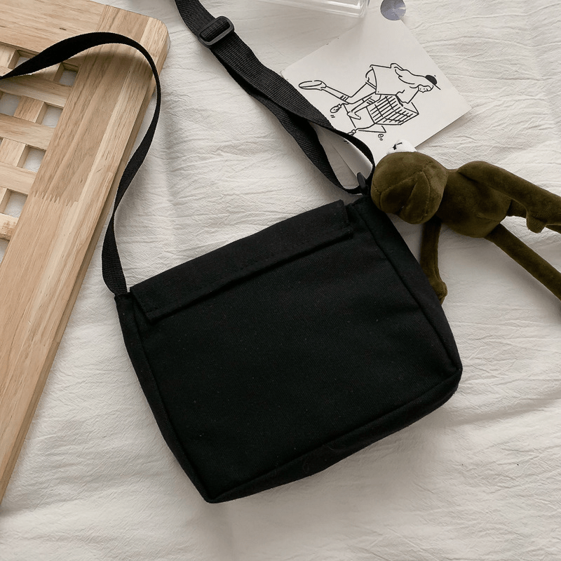 Canvas Shoulder Square Bag Women's Flap Crossbody Bag