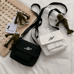 Canvas Shoulder Square Bag Women's Flap Crossbody Bag