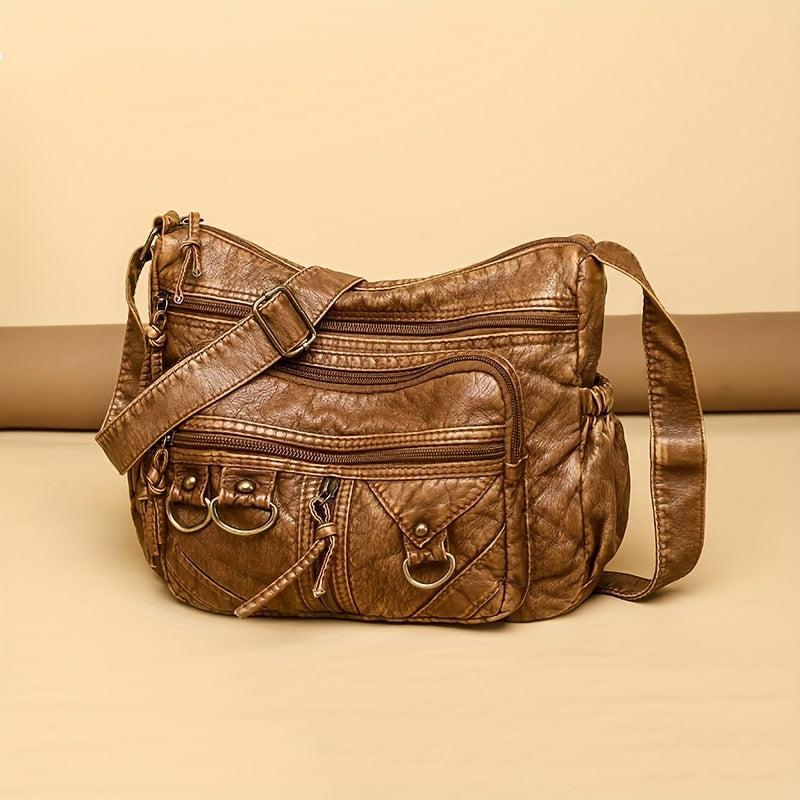 Retro Style Studded Crossbody Bag