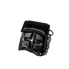 Y2K Metal Star Decor Satchel Bag with Chain Strap
