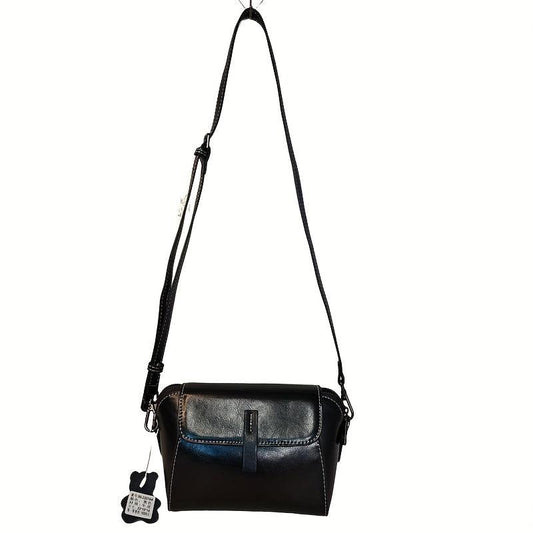 Vintage Solid Shoulder Bag Minimalist Flap Bag For Work