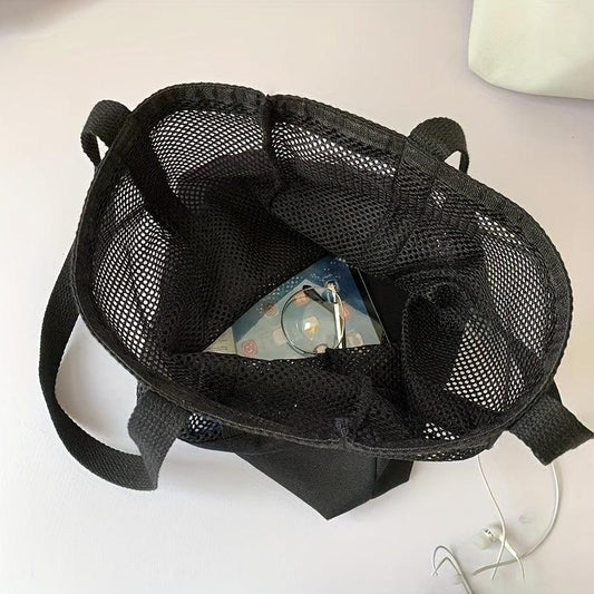 Large Mesh Tote Bag Beach Shoulder Handbag Washable Travel Grocery Shopping
