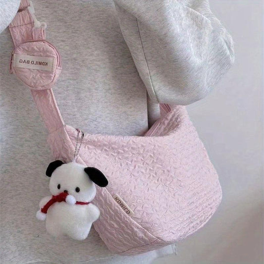 Foldable Shoulder Bag Zipper Bag Adjustable Strap Crossbody Bag