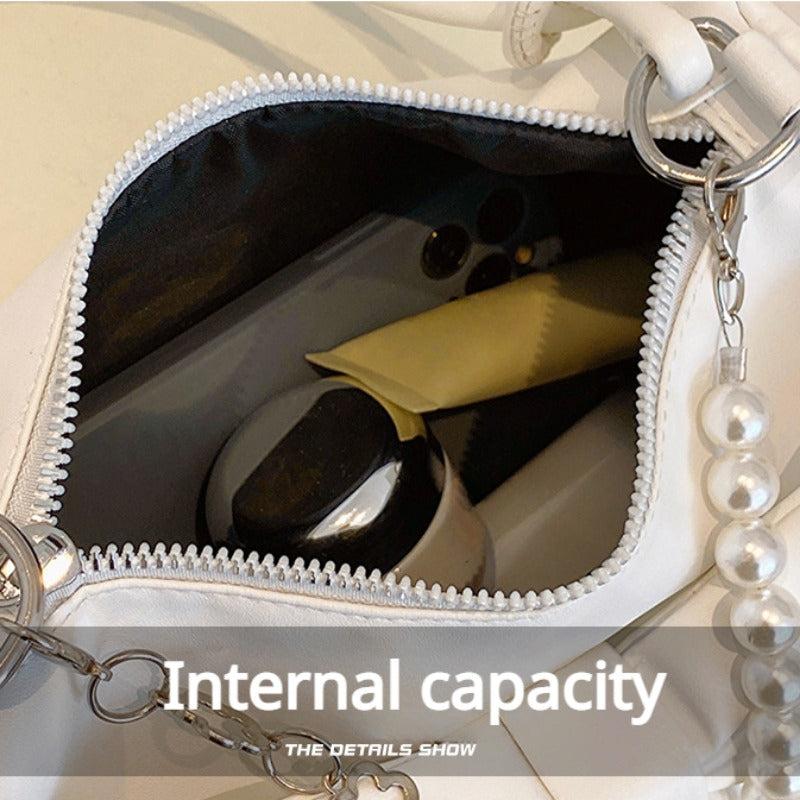 Stylish Bowknot Decor Baguette Bag with Chain Strap