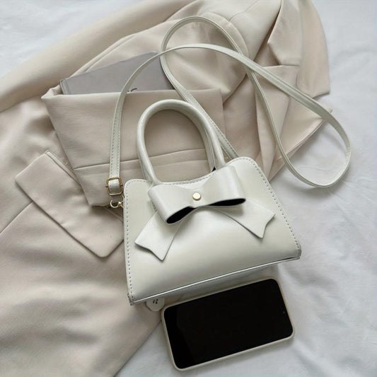 Bowknot Decor Crossbody Bag PU Shoulder Bag Women's Casual Handbag