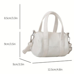 Mini Crossbody Boston Bag PU Shoulder Satchel Women's Casual Handbag