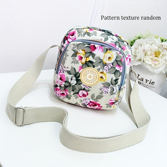 Vintage Floral Shoulder Bag Zipper Portable Storage Women's Coin Purse