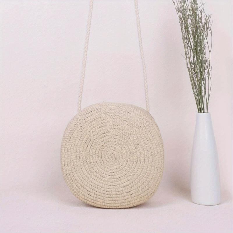 Straw Woven Round Bag Crossbody Shoulder Bag 16 0cm 16 0cm