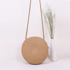 Straw Woven Round Bag Crossbody Shoulder Bag 16 0cm 16 0cm