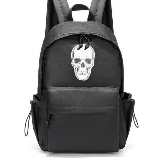 Skull Pattern Zipper Backpack Large Capacity Backpack For School
