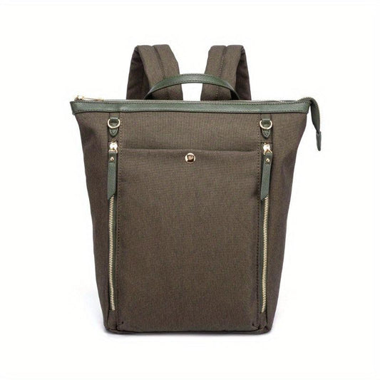 Minimalist Casual Zipper Backpack Solid Rucksack Women's Travel Bag