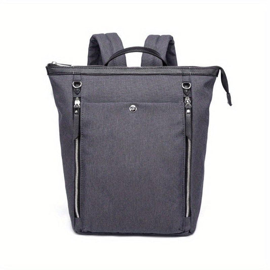 Minimalist Casual Zipper Backpack Solid Rucksack Women's Travel Bag