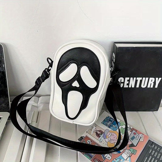 Funny Scream Ghost Crossbody Bag Halloween Skull Shoulder Bag