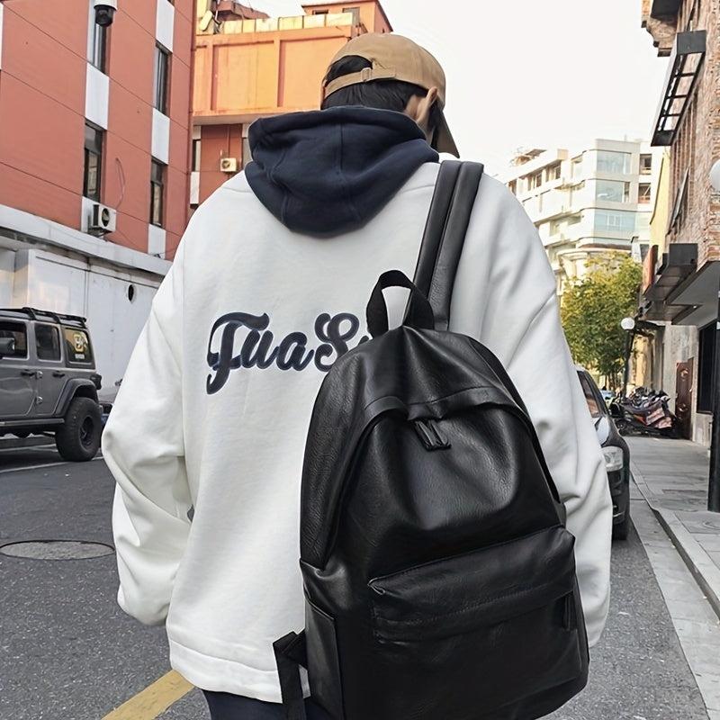 Vintage Street Wear Backpack Large Capacity Travel Rucksack PU Leather