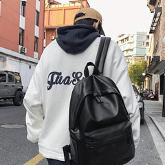 Vintage Street Wear Backpack Large Capacity Travel Rucksack PU Leather