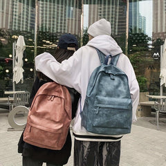 Vintage Street Wear Backpack Large Capacity Travel Rucksack PU Leather