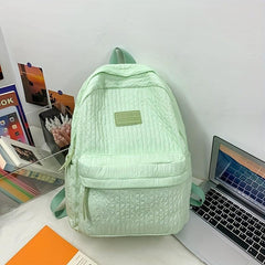 Letter Patch School Backpack Large Capacity Casual Bag For Travel