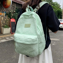 Letter Patch School Backpack Large Capacity Casual Bag For Travel