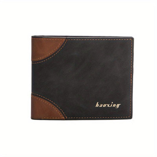 Men's Short PU Leather Wallet Card Slots Coin Purse