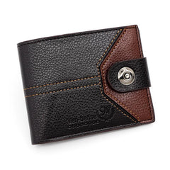 Men's Leather Short Wallet Money Clip Card Holder Hasp Coin Purse
