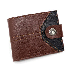 Men's Leather Short Wallet Money Clip Card Holder Hasp Coin Purse
