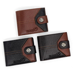 Men's Leather Short Wallet Money Clip Card Holder Hasp Coin Purse