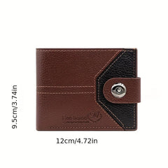 Men's Leather Short Wallet Money Clip Card Holder Hasp Coin Purse