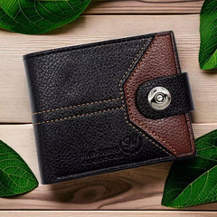 Men's Leather Short Wallet Money Clip Card Holder Hasp Coin Purse