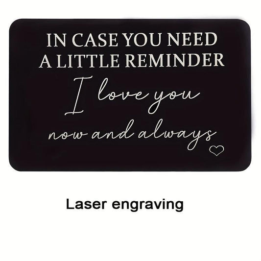 I Love You Always Aluminum Wallet Insert Card - Gift Love Note