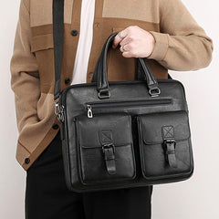 Retro Large Capacity Business Handbag Briefcase