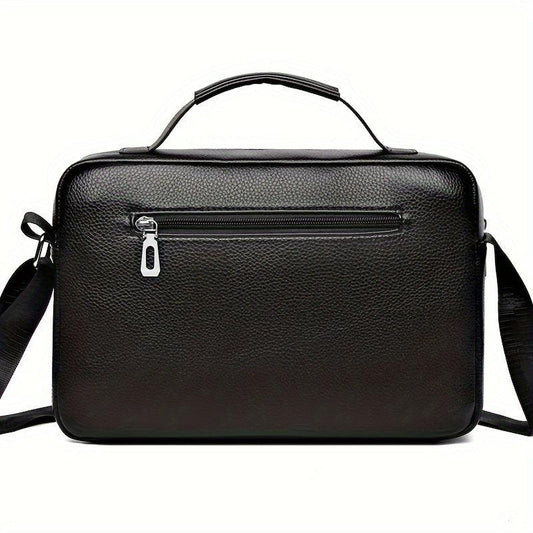 Men's Faux Leather Crossbody Bag Adjustable Strap Travel Everyday Use